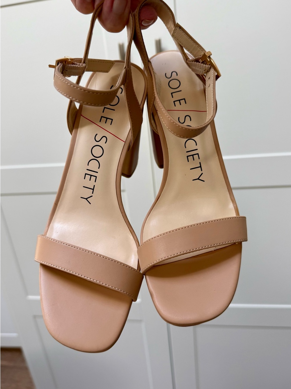 Sole Society Strappy Sandals Size 7.5M Block Heels, SO-SENDINAL, Like New - Picture 3 of 11